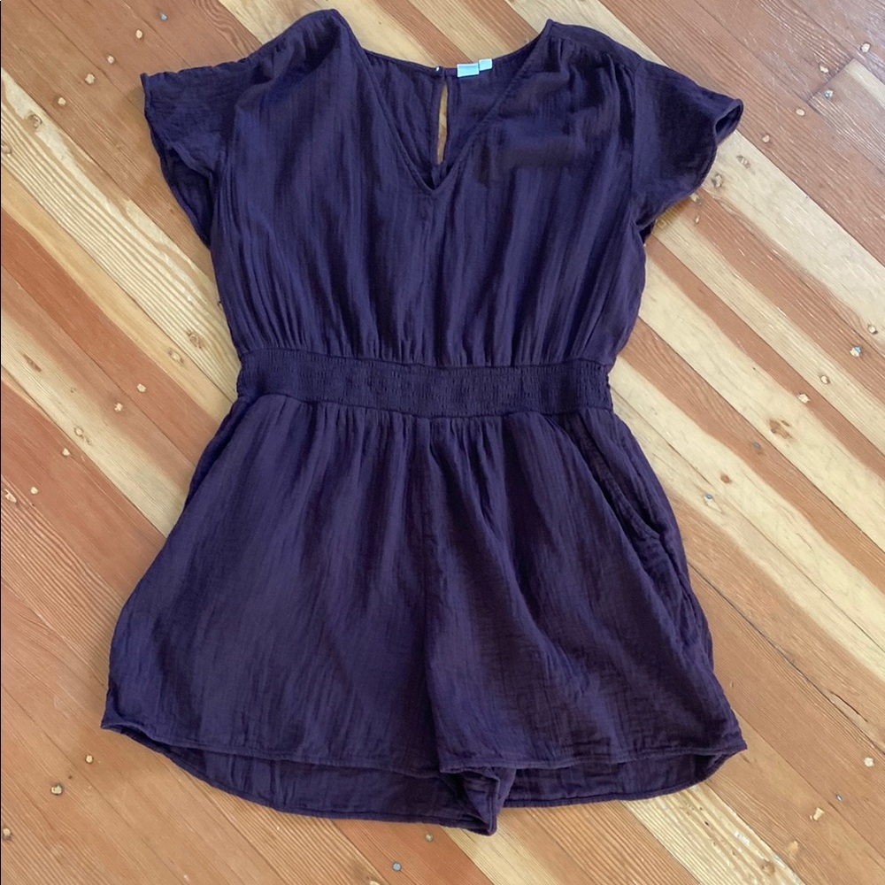 GAP Deep Plum Short Sleeve Romper